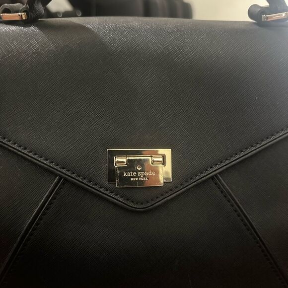 KATE SPADE New York Laurel Wesley Place Suede Leather Satchel Pushlock Close - Picture 5 of 10